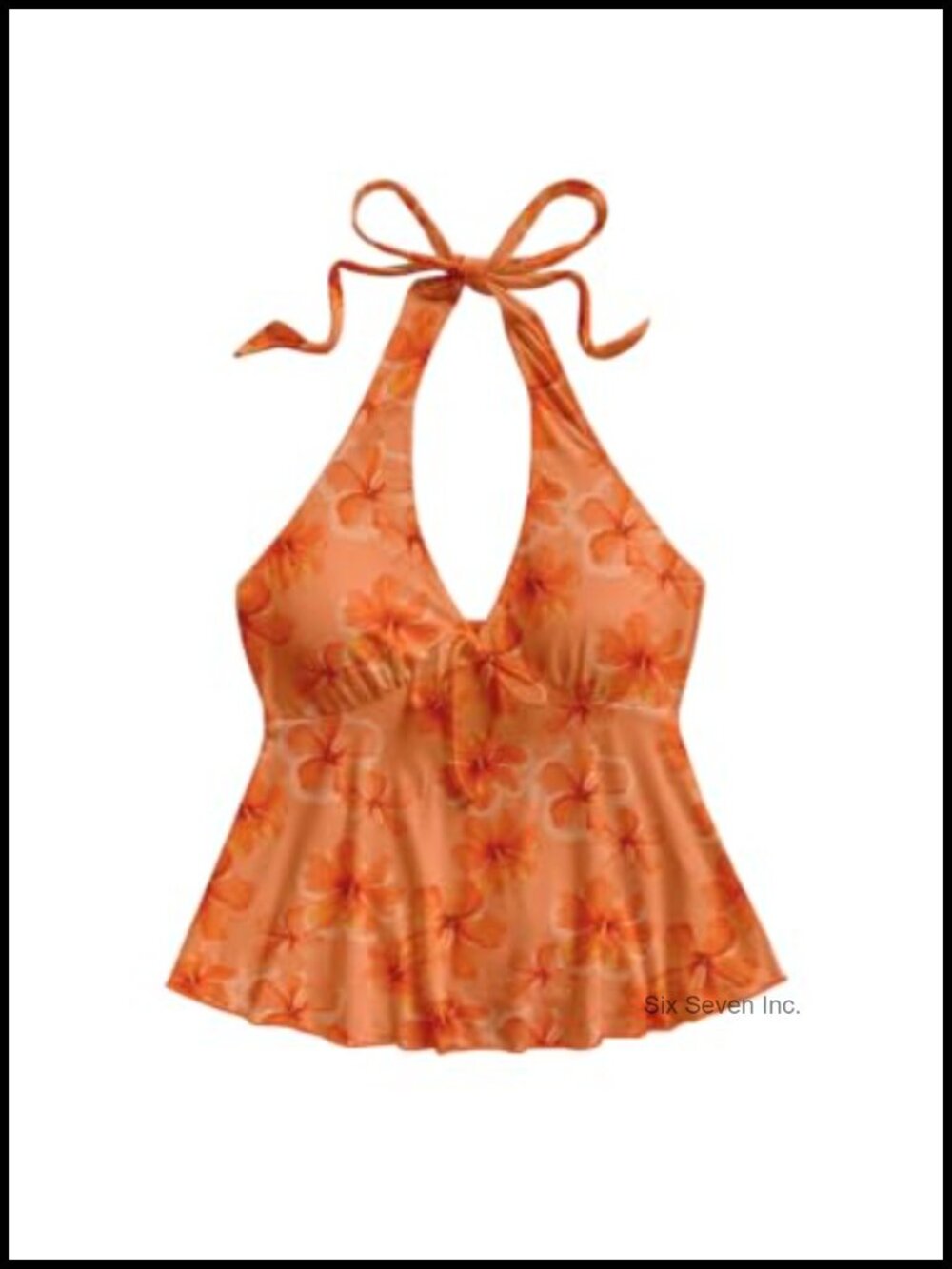 Floral Halter Tie Backless Ruffle Peplum Top Sleeveless Vacation
